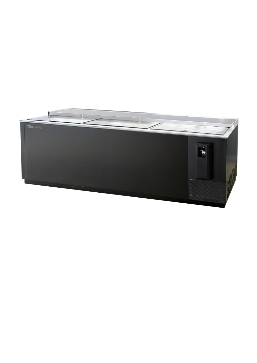 Bottle Cooler - Bottle Cooler 3 Slide Tops, Black Finish Exterior, 95"W x 28-1/2"D, R-290 Refrigerant, Blue Air-FSE