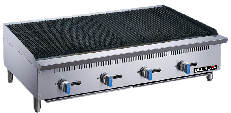 Charbroiler - Countertop, Stainless Steel design, Heavy Duty, Gas (48"W x 28-3/4"D x 15-3/8"H), 140,000 BTU/H, Blue Air-FSE