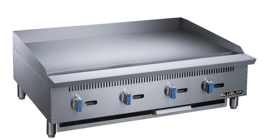 Griddle - Countertop, Manual Control, Heavy Duty, Gas (20" Depth, 3/4" Thick Plate) (48"W x 30"D x 15-1/4"H), 120,000 BTU/H, Blue Air-FSE