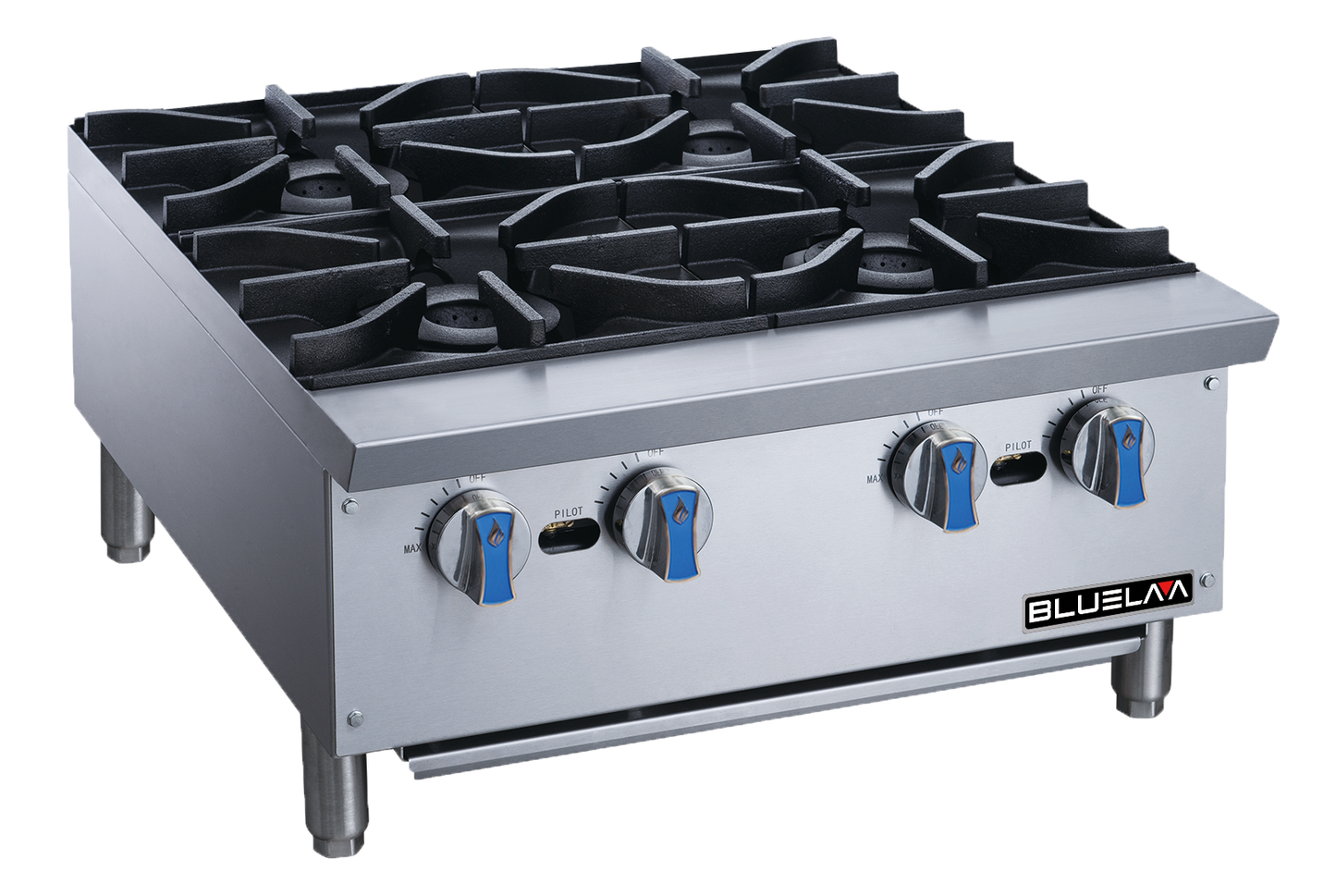 Hot Plate - Countertop, Heavy Duty Stainless Steel construction, Four Lift-Off Burner, Gas (24"W x 28-3/4"D x 13-3/8"H), 112,000 BTU/H, Blue Air-FSE