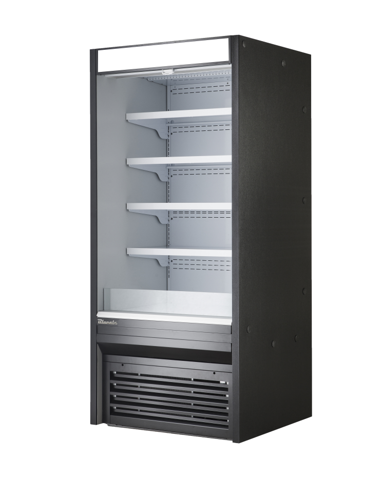 Open Display Case - 36"W x 32-1/2"D, Vertical Open Display Case - Solid Side Panel, Blue Air-FSE