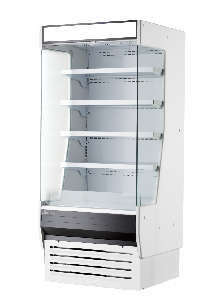 Open Display Case - 48"W x 32-1/2"D, Vertical Open Display Case - Glass Side Panel, Blue Air-FSE