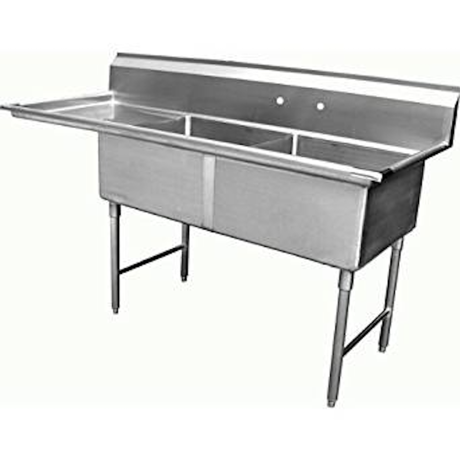 Sink - Two Compartment, 2 Comp./Left DB, Bowl(18x18) with 2 drain baskets, Blue Air-FSE