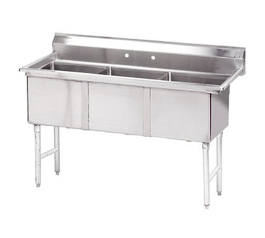 Sink - Three Compartment, 3 Comp./No DB, Bowl (18"W x 18"D x 12"H) with 3 drain baskets, Blue Air-FSE