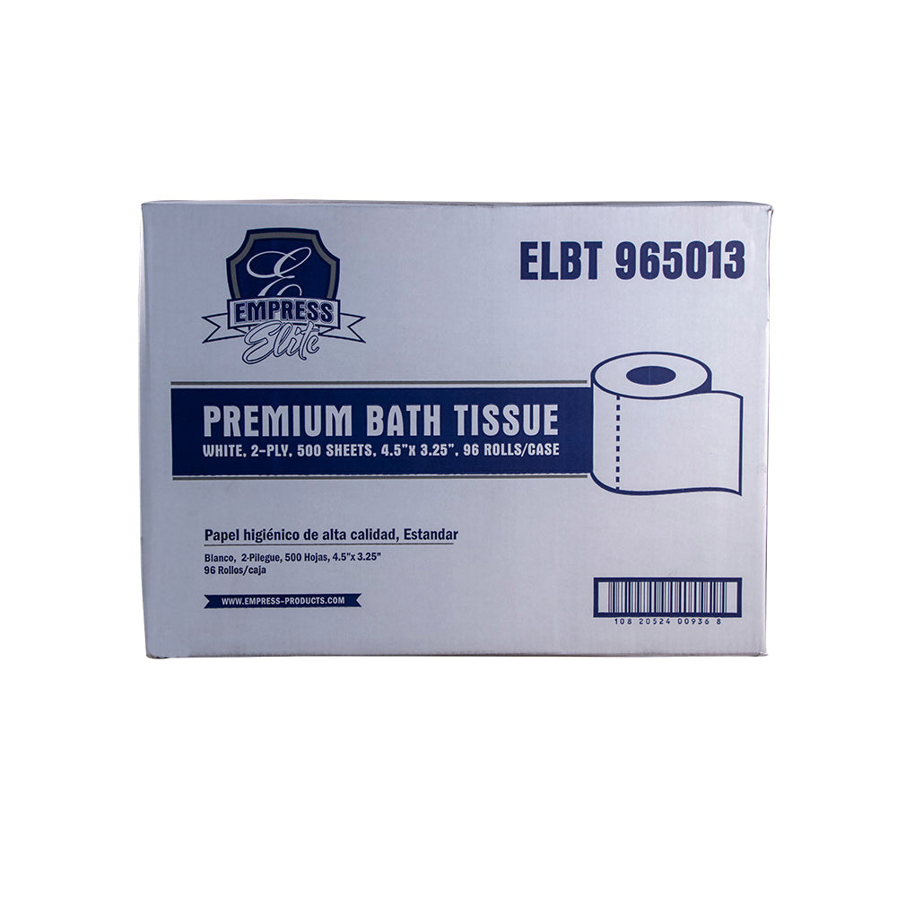 Empress Elite Premium White Bath Tissue 4.25" X 3.25" 2-Ply 500 / Roll 96 / cs