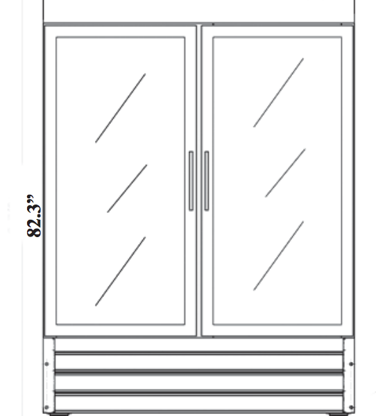 RR2G-HC Two-Door Glass Reach-In Refrigerator
