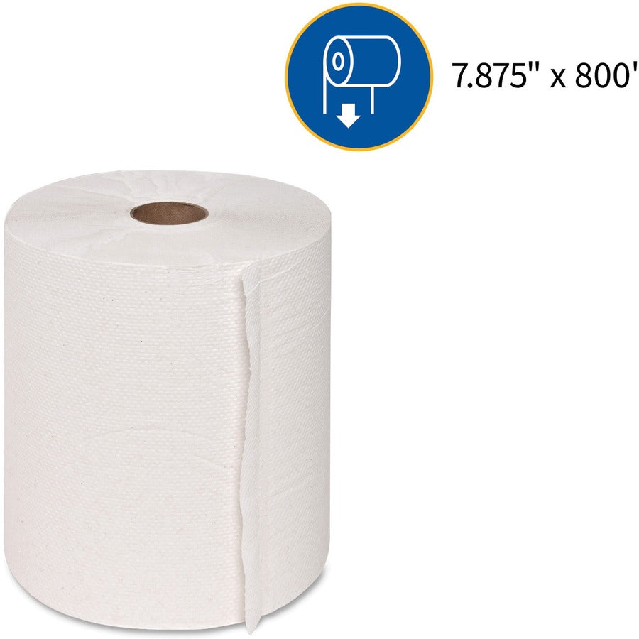 Genuine Joe Hardwound Roll Paper Towels - White - 6ea/case