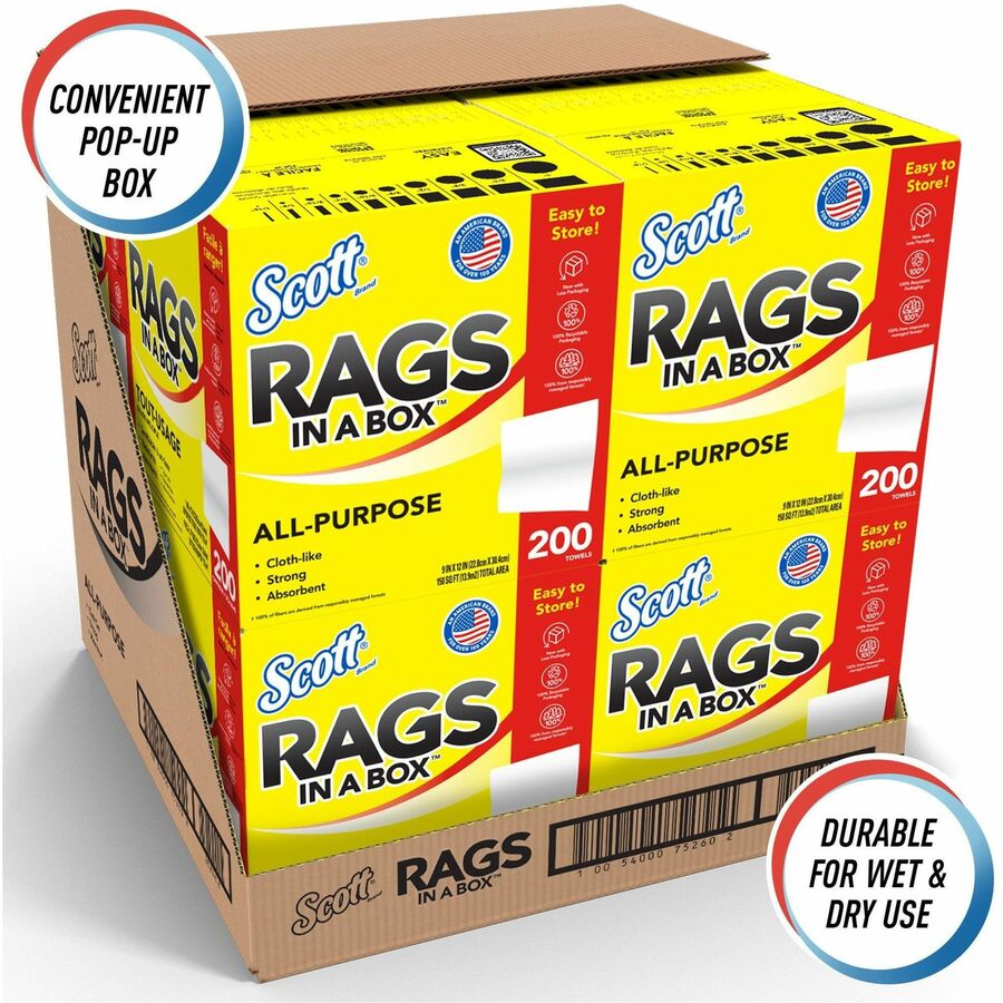 Scott Rags In A Box™ - 8 boxes per case