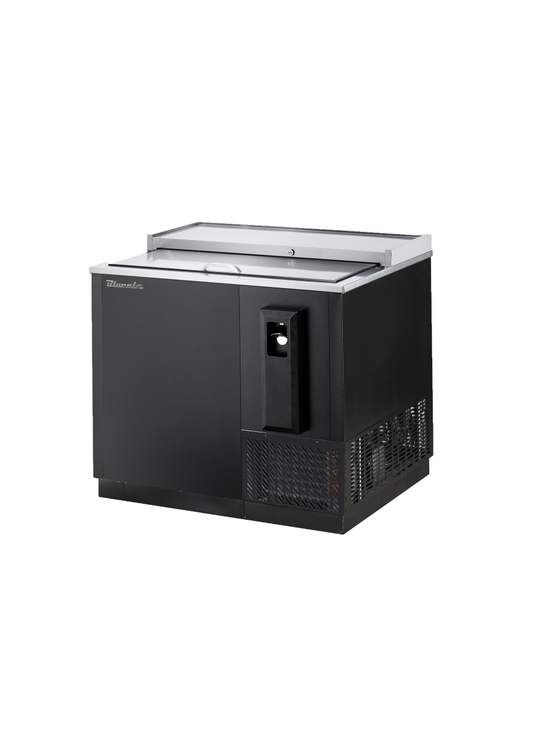Bottle Cooler - Bottle Cooler 1 Slide Top, Black Finish Exterior, 36-3/4"W x 28-1/2"D, R-290 Refrigerant, Blue Air-FSE
