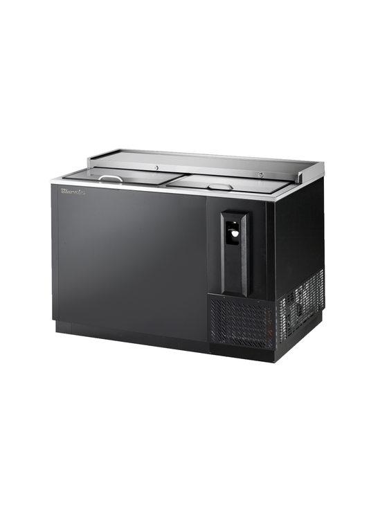 Bottle Cooler - Bottle Cooler 2 Slide Tops, Black Finish Exterior, 50"W x 28-1/2"D, R-290 Refrigerant, Blue Air-FSE