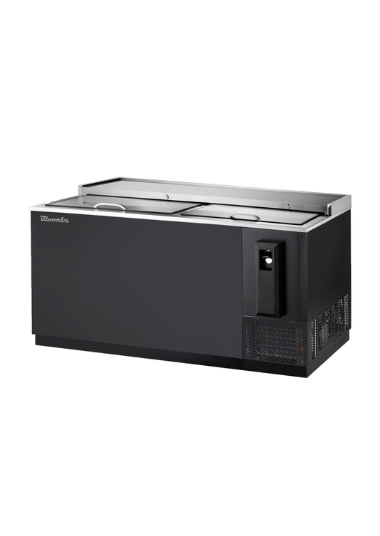 Bottle Cooler - Bottle Cooler 2 Slide Tops, Black Finish Exterior, 64-1/2"W x 28-1/2"D, R-290 Refrigerant, Blue Air-FSE