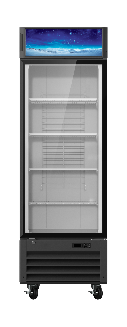 Korean-Made - Glass Door Merchandiser (Refrigerator), 23 CuFt. 1 Glass Doors Refrigerator (Swing), Black, Blue Air-FSE