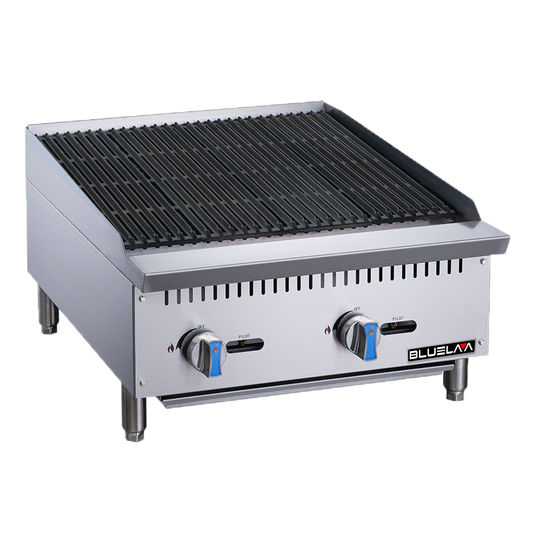 Charbroiler - Countertop, Stainless Steel design, Heavy Duty, Gas (24"W x 28-3/4"D x 15-3/8"H), 70,000 BTU/H, Blue Air-FSE