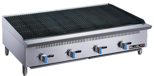 Charbroiler - Countertop, Stainless Steel design, Heavy Duty, Gas (48"W x 28-3/4"D x 15-3/8"H), 140,000 BTU/H, Blue Air-FSE