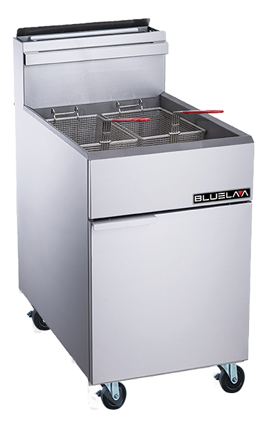 Deep Fryer - 70 lbs Capacity, Five Tube Burner, 200℉ to 400℉ temp range,  Natural Gas (21"W x 32-7/8"D x 45"H), 150,000 BTU/H, Blue Air-FSE