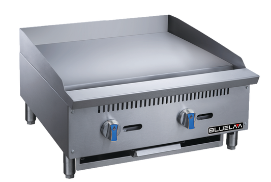 Griddle - Countertop, Manual Control, Heavy Duty, Gas (20" Depth, 3/4" Thick Plate) (24"W x 30"D x 15-1/4"H), 60,000 BTU/H, Blue Air-FSE