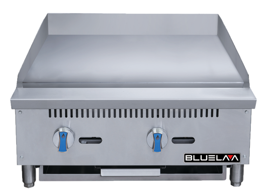 Griddle - Countertop, Manual Control, Heavy Duty, Gas (24" Depth, 1" Thick Plate) (24"W x 33-1/2"D x 15-1/4"H), 60,000 BTU/H, Blue Air-FSE