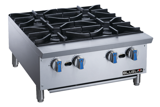 Hot Plate - Countertop, Heavy Duty Stainless Steel construction, Four Lift-Off Burner, Gas (24"W x 28-3/4"D x 13-3/8"H), 112,000 BTU/H, Blue Air-FSE