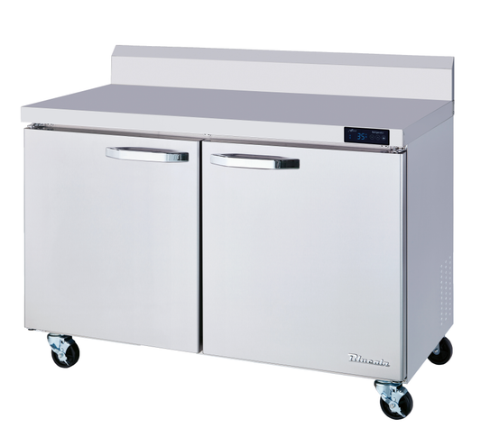 Undercounter Work Top - 2 Doors All Stainless Work Top Freezer - 48"W, 13 Cu./Ft., R-290 Refrigerant, Blue Air-FSE