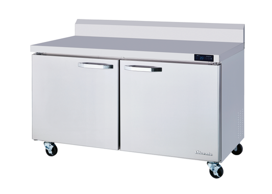 Undercounter Work Top - 2 Doors All Stainless Work Top Freezer - 60"W, 16.5 Cu./Ft., R-290 Refrigerant, Blue Air-FSE
