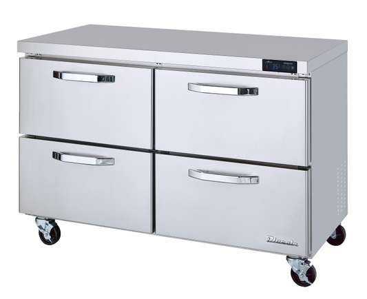 Undercounter REF Drawer Model - 4 Drawers All Stainless Undercounter Refrigerator - 48"W, 13 Cu./Ft., R-290 Refrigerant, Blue Air-FSE