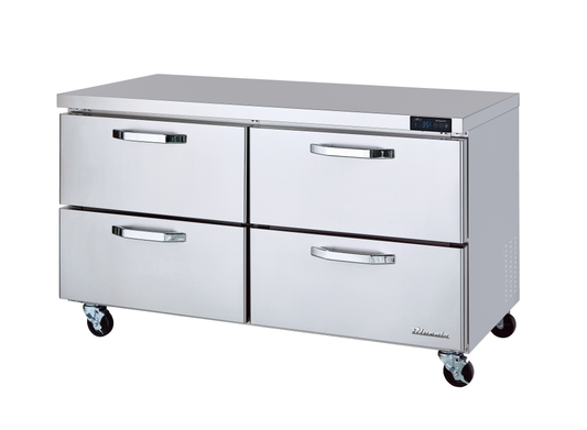 Undercounter REF Drawer Model - 4 Drawers All Stainless Undercounter Refrigerator - 60"W, 16.5 Cu./Ft., R-290 Refrigerant, Blue Air-FSE