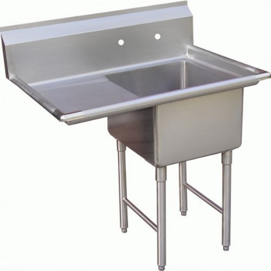 Sink - One Compartment, 1 Comp./Left DB, Bowl (18"W x 18"D x 12"H) with 1 drain basket, Blue Air-FSE