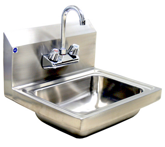 Hand Sink, Bowl - (10"W x 14"D x 5-1/2"H) with 1 Lead Free Faucet & 1 Drain Basket, Blue Air-FSE