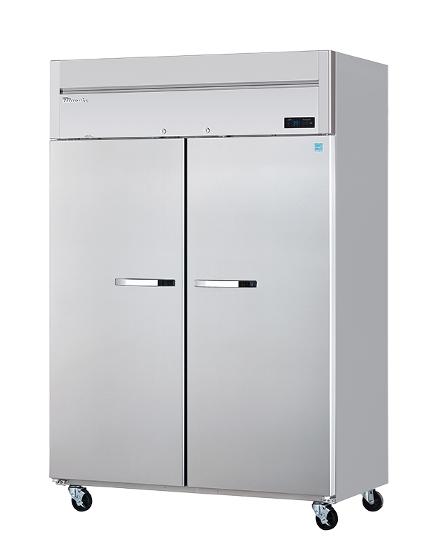 Reach-In REF (Top Mount) - 2 Solid Doors Stainless Refrigerator, Top-Mount Compressor, R-290 Refrigerant, Energy Star Rated, Blue Air-FSE
