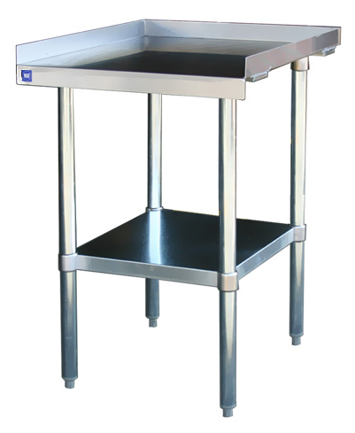 Equipment Stand -  (30"D x 24"W) 430 Stainless Steel Top, Gal. Undershelf & Legs, 16 Gauge, 3 Hat Channels, Blue Air-FSE