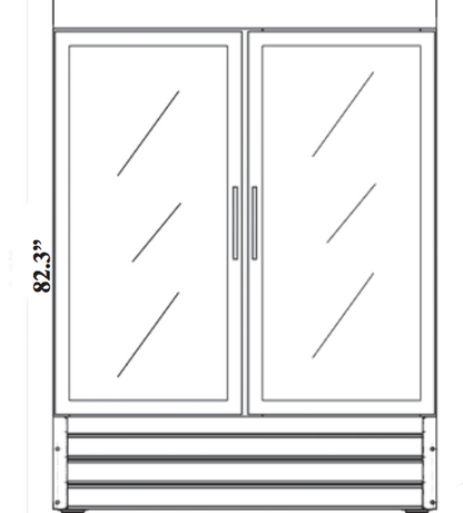 RR2G-HC Two-Door Glass Reach-In Refrigerator