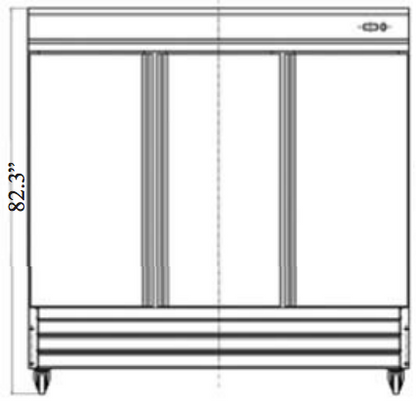 RR3-HC Three-Door Reach-In Refrigerator