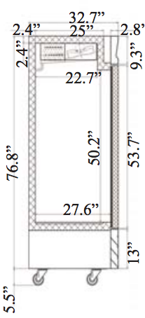 RR3-HC Three-Door Reach-In Refrigerator