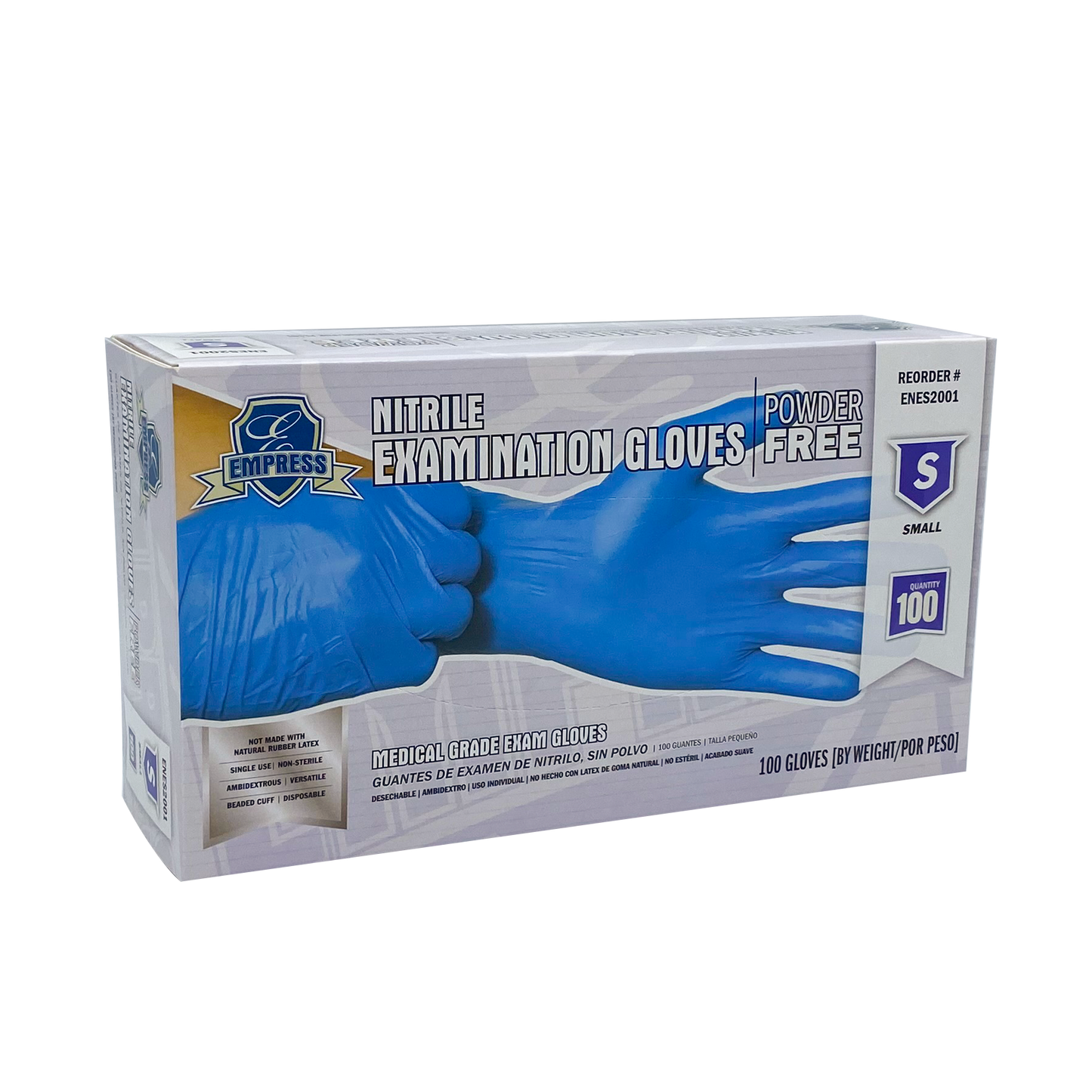 Empress Exam Grade Nitrile Glove Blue Powder Free Small 10 / 100 cs