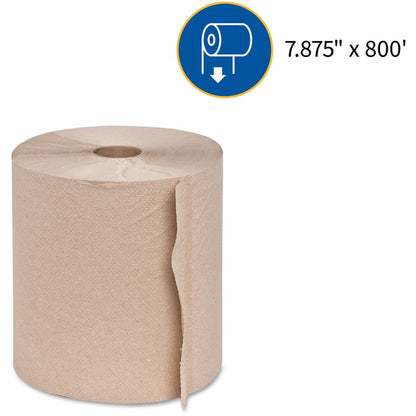 Genuine Joe Embossed Hardwound Roll Towels- Brown - 6ea/case