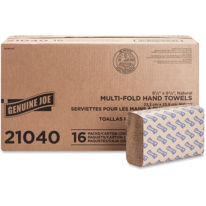 Genuine Joe Multifold Natural Towels - 16ea / 250 cs