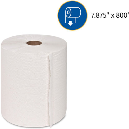 Genuine Joe Hardwound Roll Paper Towels - White - 6ea/case