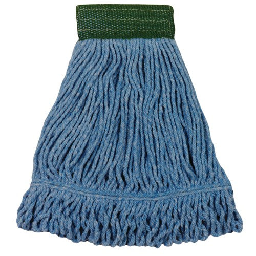 Performance Plus Blue Blended Loopend Mop Med Wide Band Green Mesh 12ea / cs