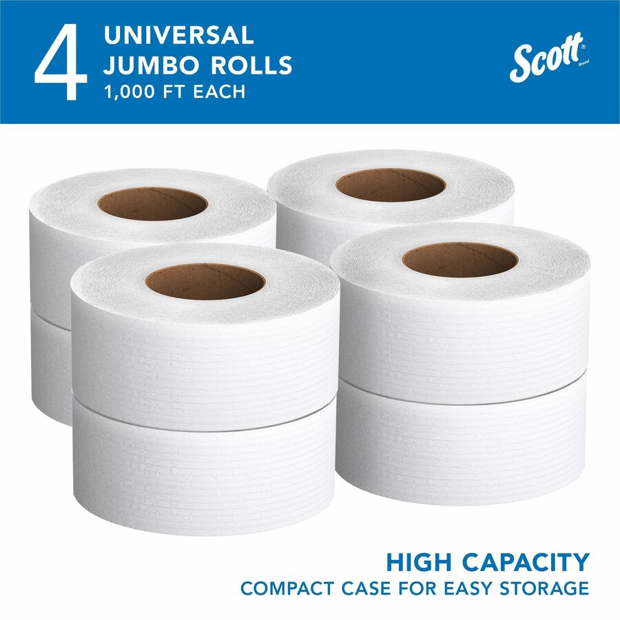 Scott High-Capacity Jumbo Roll Toilet Paper - 4ea/1x Carton