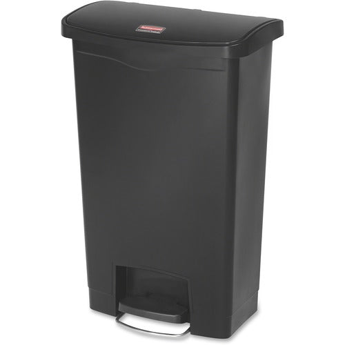 Rubbermaid Commercial Slim Jim Black 13G Front Step Can - 1x